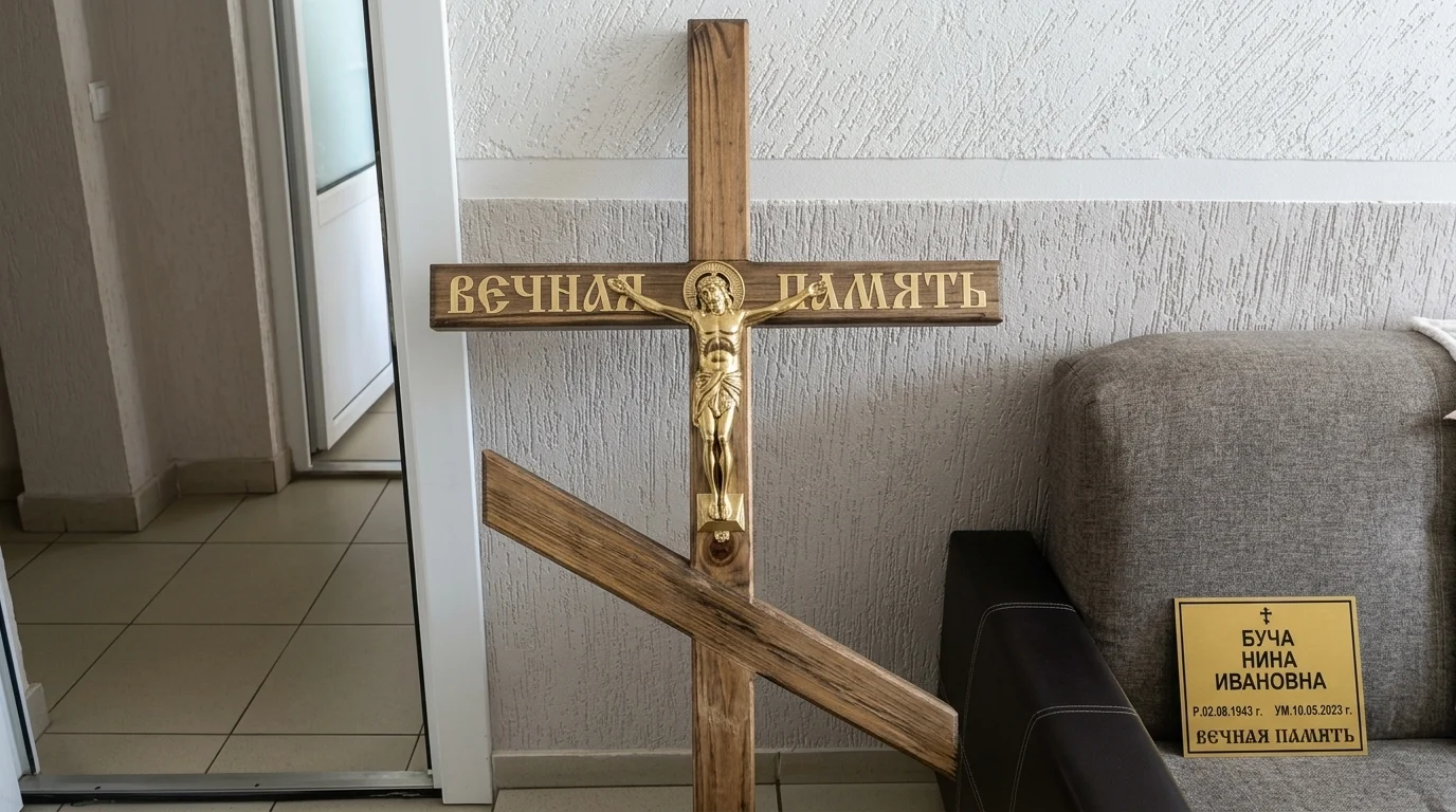 Крест деревянный с табличкой